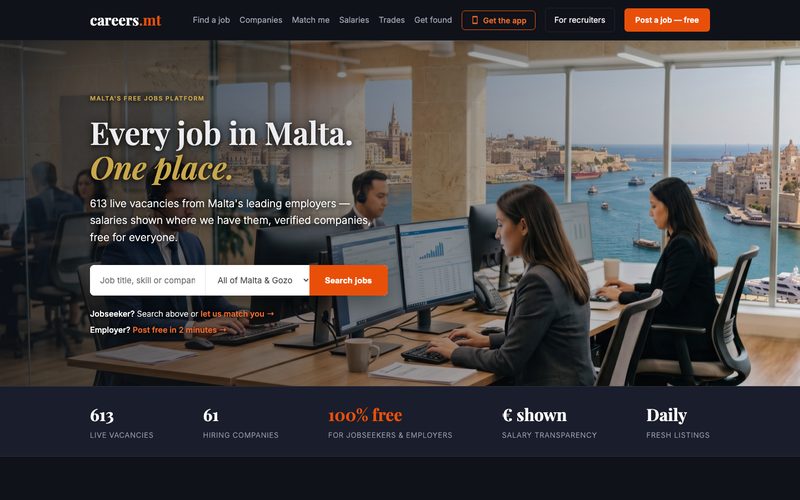 careers.mt homepage